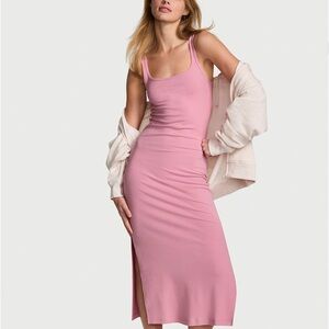 Pink Brand All Day Soft Ribbed Body Con Midi Dress
